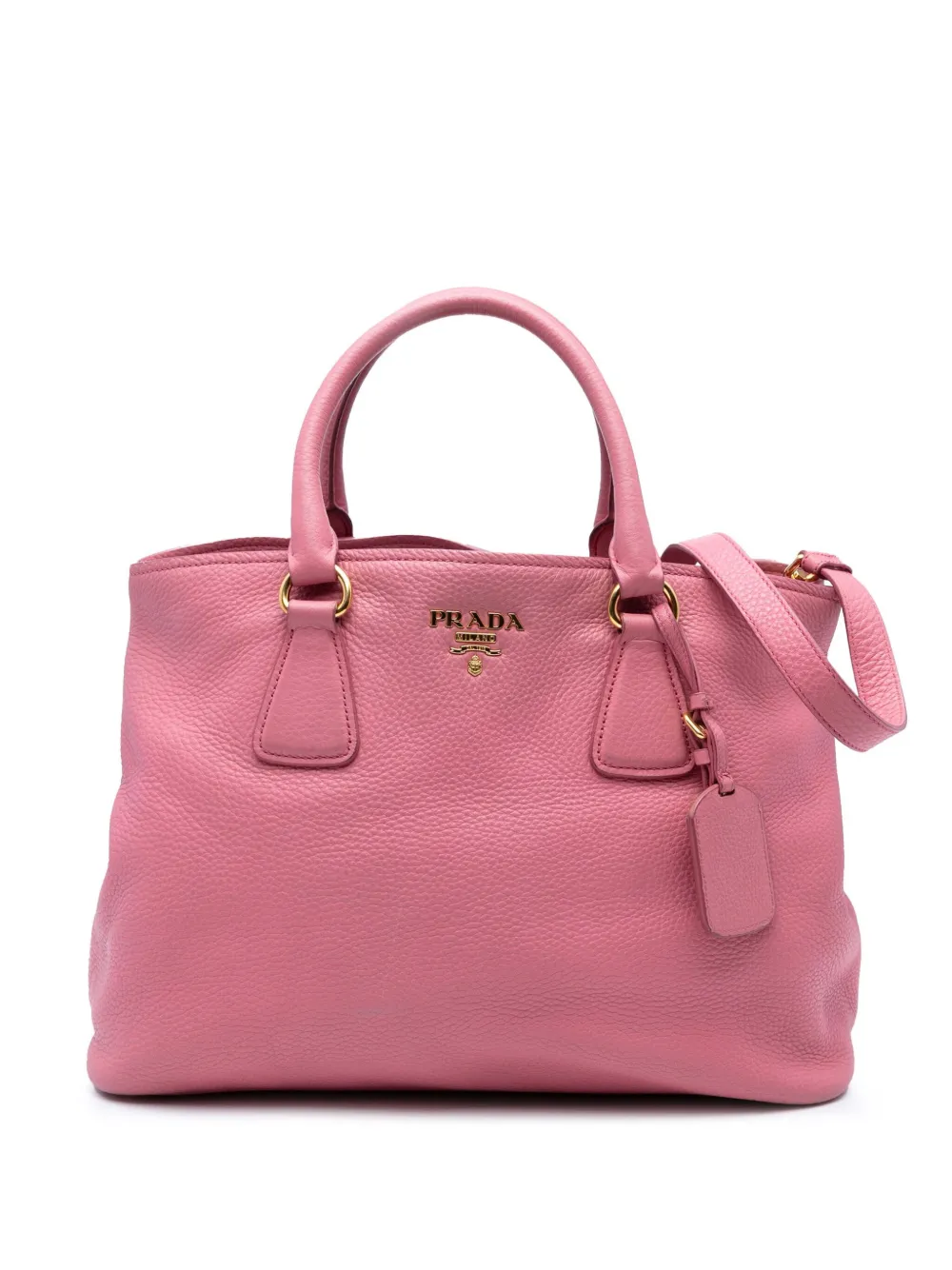 Prada Pre-Owned 2010-2025 ヴィッテロダイノ オープン コンバーチブル トート サッチェルバッグ - ピンク Prada Pre-Owned 2010-2025 ヴィッテロダイノ オープン コンバーチブル トート サッチェルバッグ - ピンク