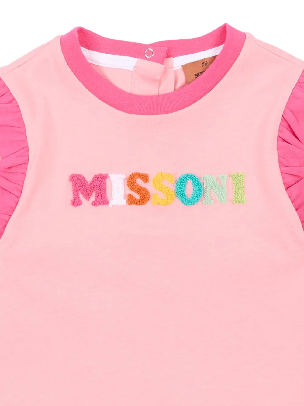 Missoni Pink T-shirt For Baby Girl With Logo In Pink