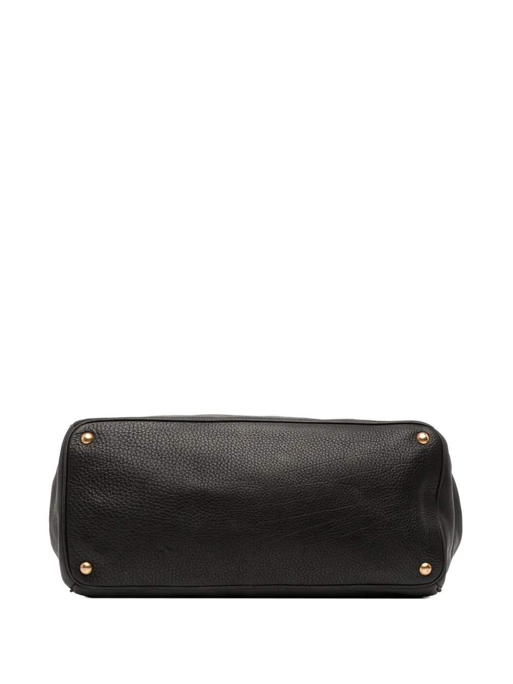 Pre-owned Prada 2010-2025 Vitello Daino Open Convertible Tote Satchel In Black