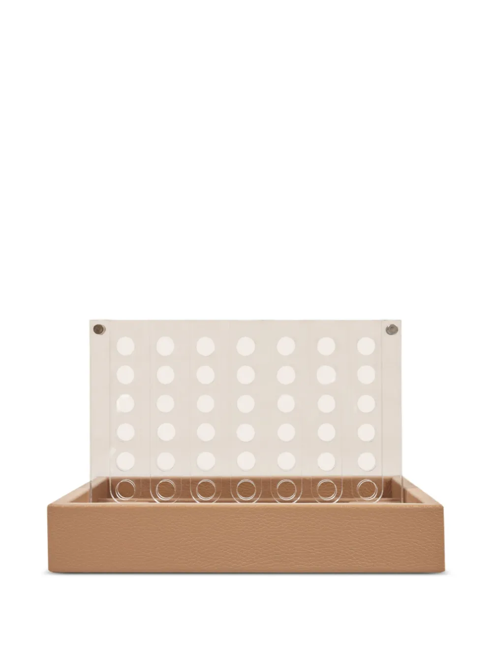 Hector Saxe Four In A Row Leather Game Set In Neutral