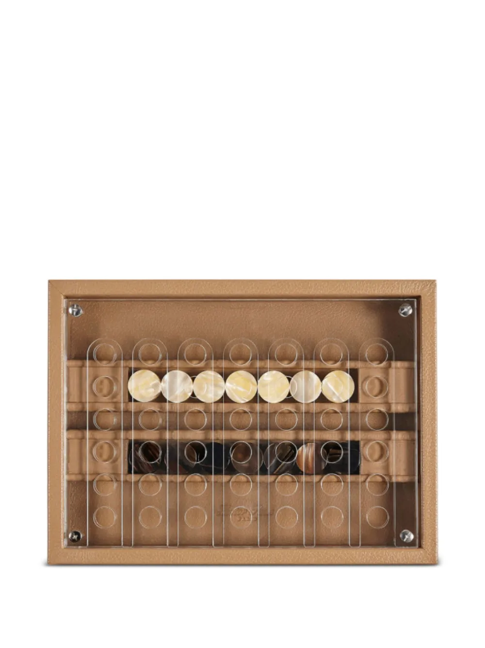 Hector Saxe Four In a Row leather game set | Neutrals | Image 1