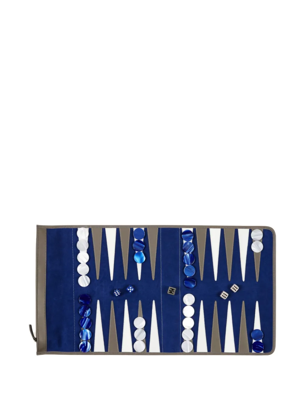 Hector Saxe レザートラベルバックギャモン 51cm x 28cm | ブルー | Image 1