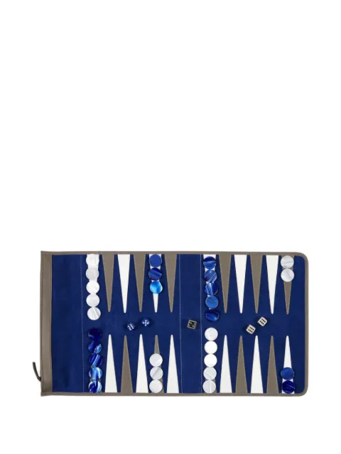 Hector Saxe leather travel backgammon (51cm x 28cm)