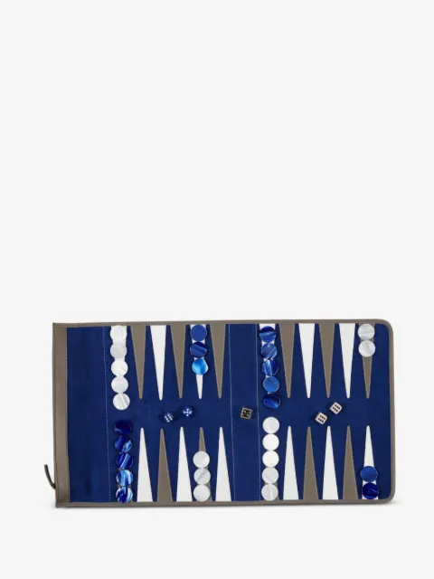 Hector Saxe leather travel backgammon (51cm x 28cm)