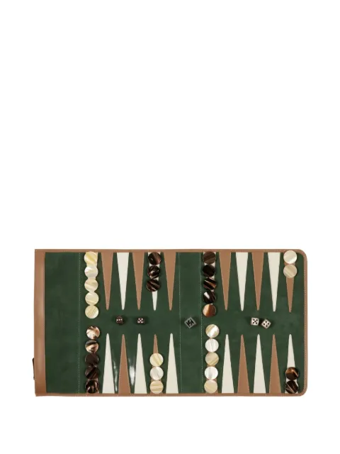 Hector Saxe leather travel backgammon (51cm x 28cm)