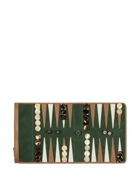 Hector Saxe leather travel backgammon (51cm x 28cm)
