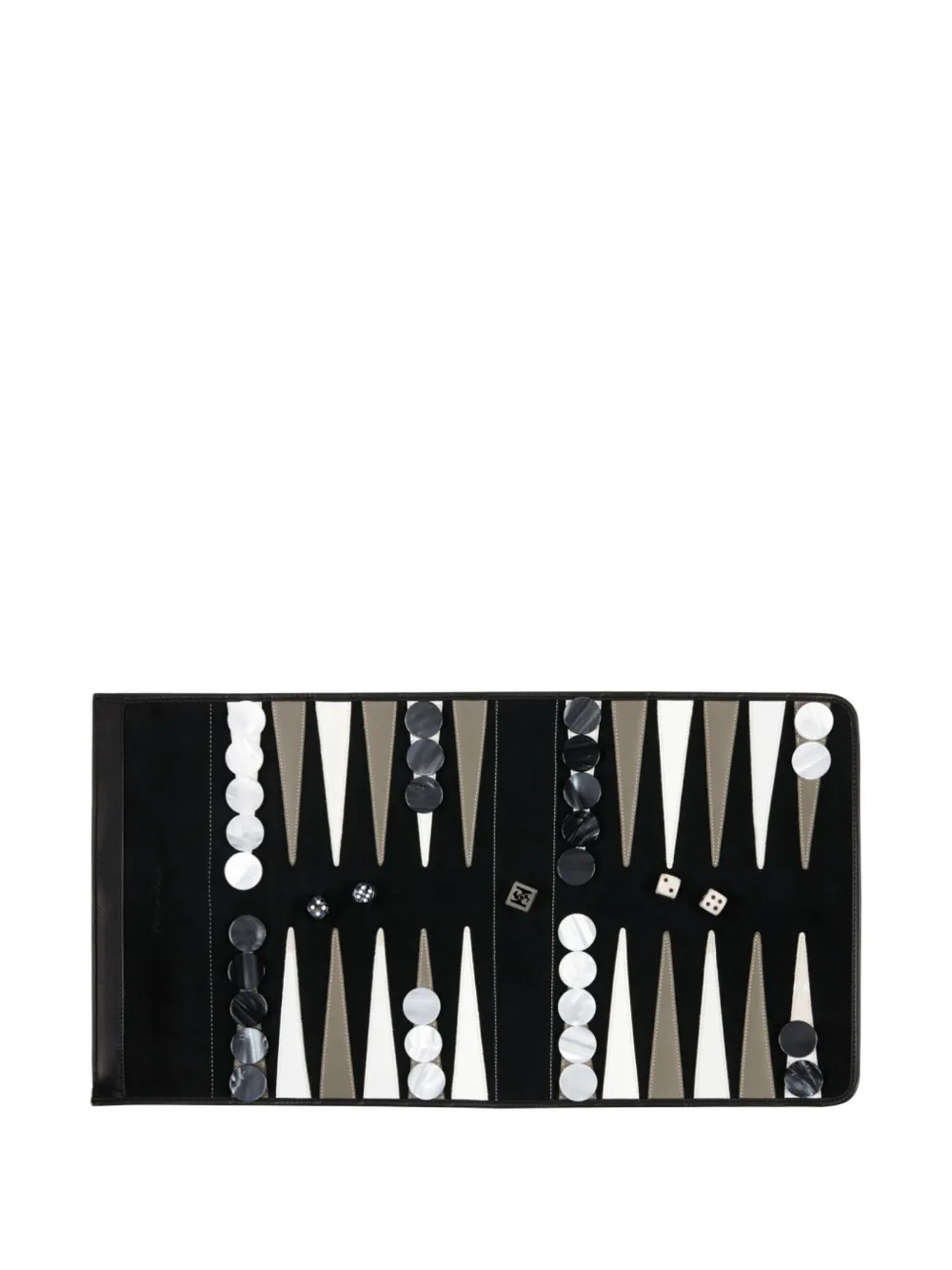 Hector Saxe レザートラベルバックギャモン 51cm x 28cm | ブラック | Image 1