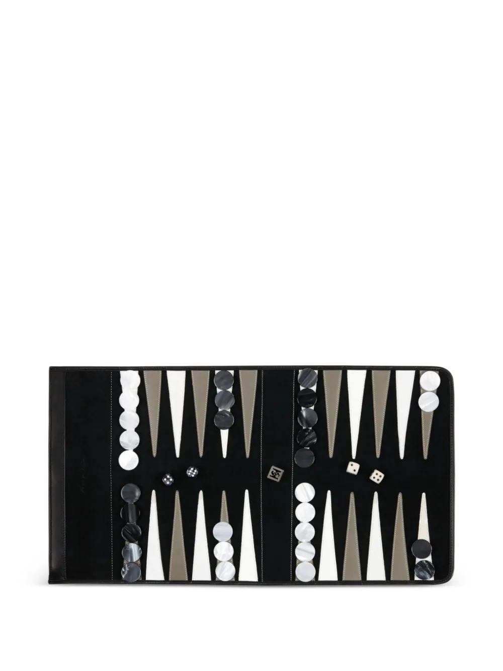 Hector Saxe Reise-Backgammon aus Leder (51cm x 28cm) | Schwarz | Image 1