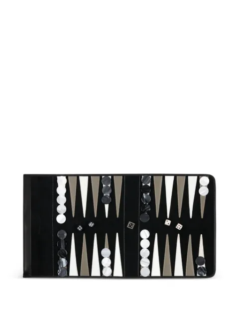 Hector Saxe leather travel backgammon (51cm x 28cm)