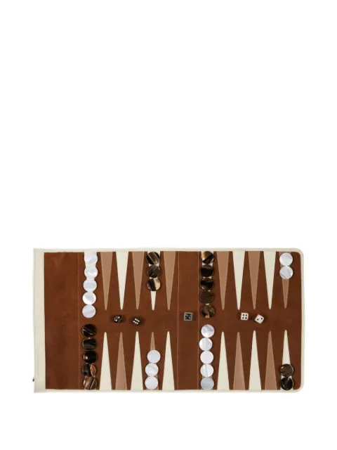 Hector Saxe leather travel backgammon (51cm x 28cm)