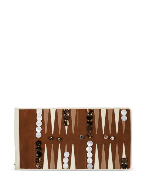 Hector Saxe leather travel backgammon (51cm x 28cm)