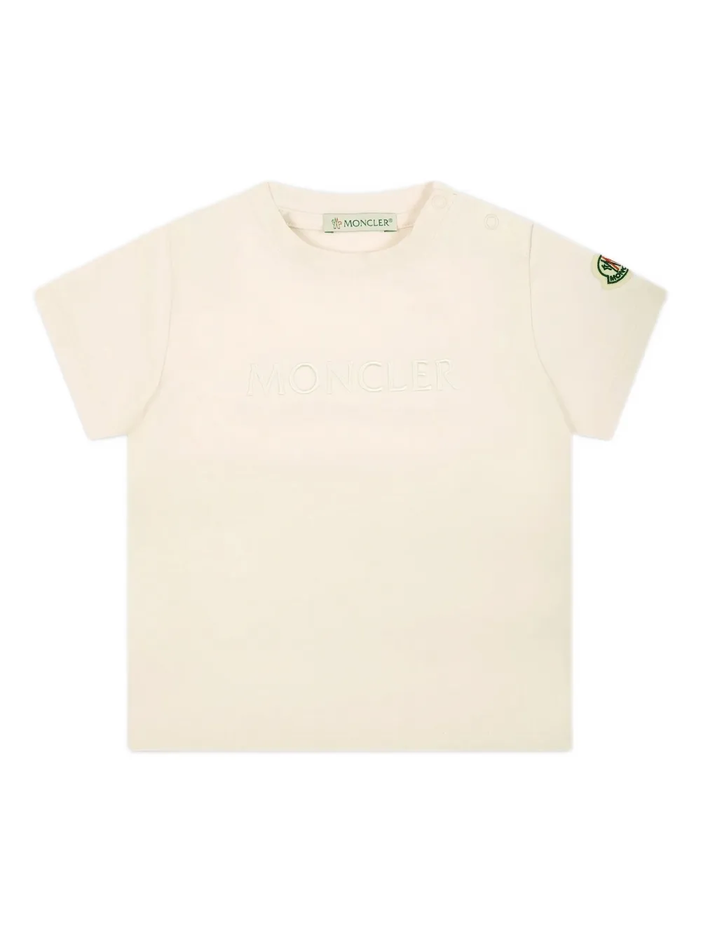Moncler Enfant T-shirt met logopatch Beige