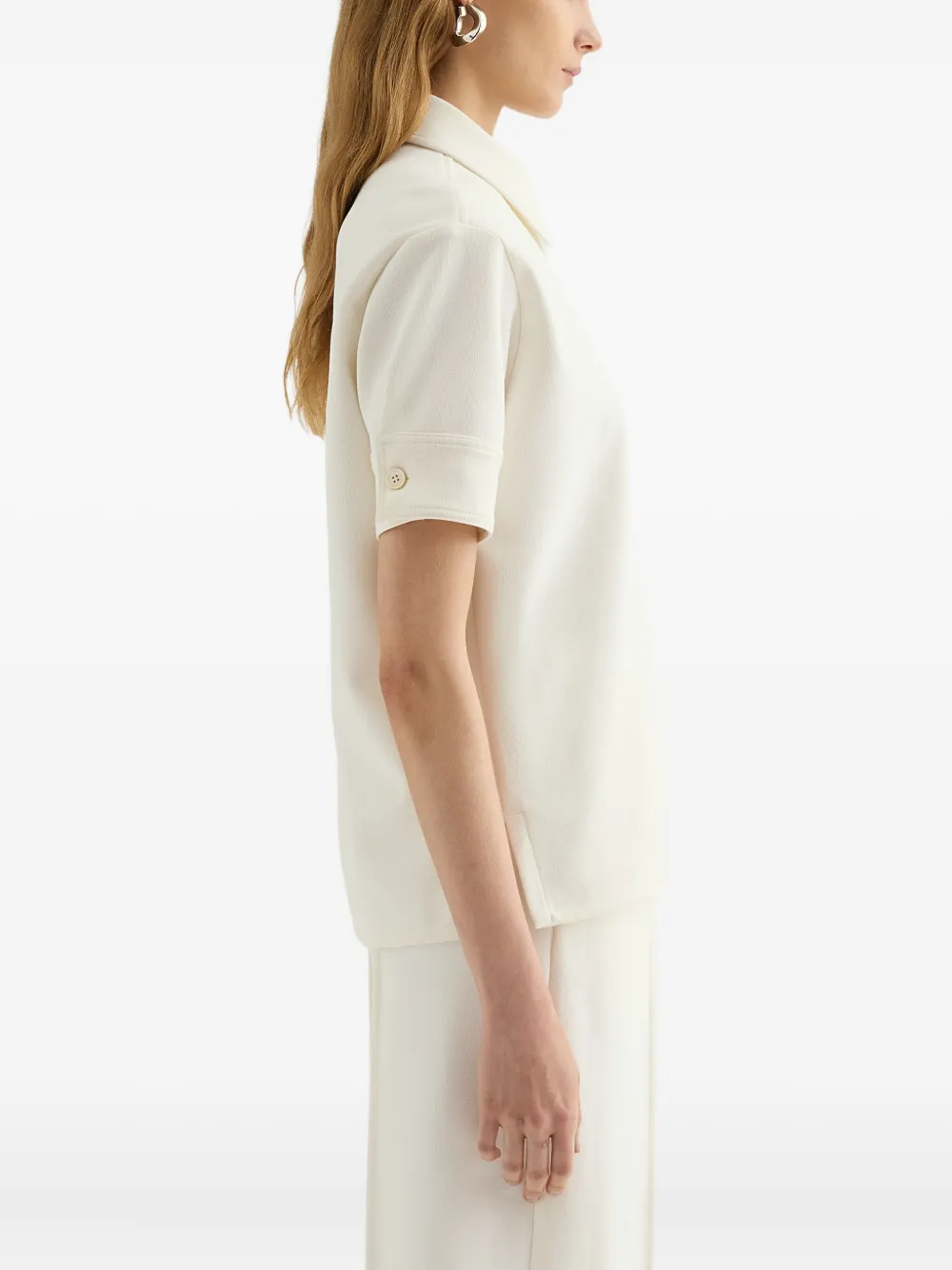  Jil Sander Embroidered-logo Zip Polo Shirt - Neutrals 