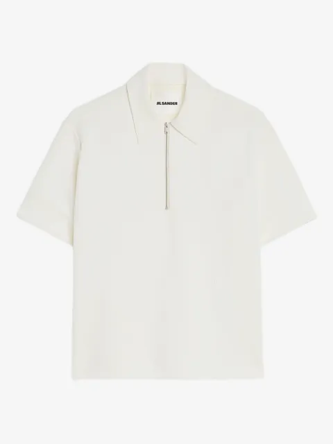 Jil Sander logo刺绣拉链polo衫