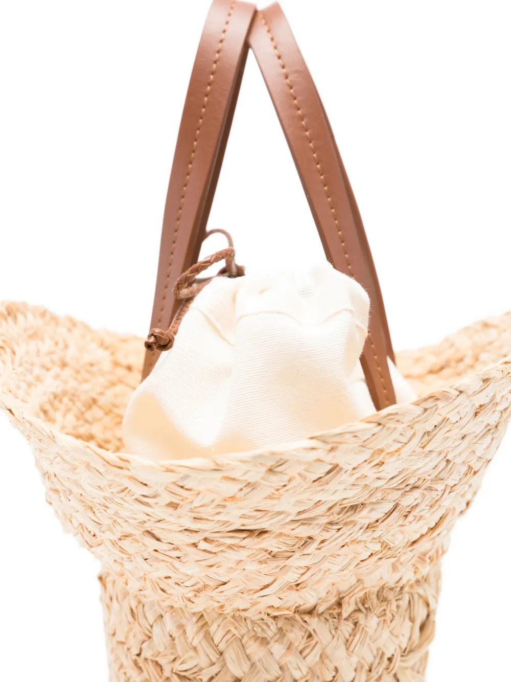 Ruslan Baginskiy Rieten shopper met hoedvorm Beige