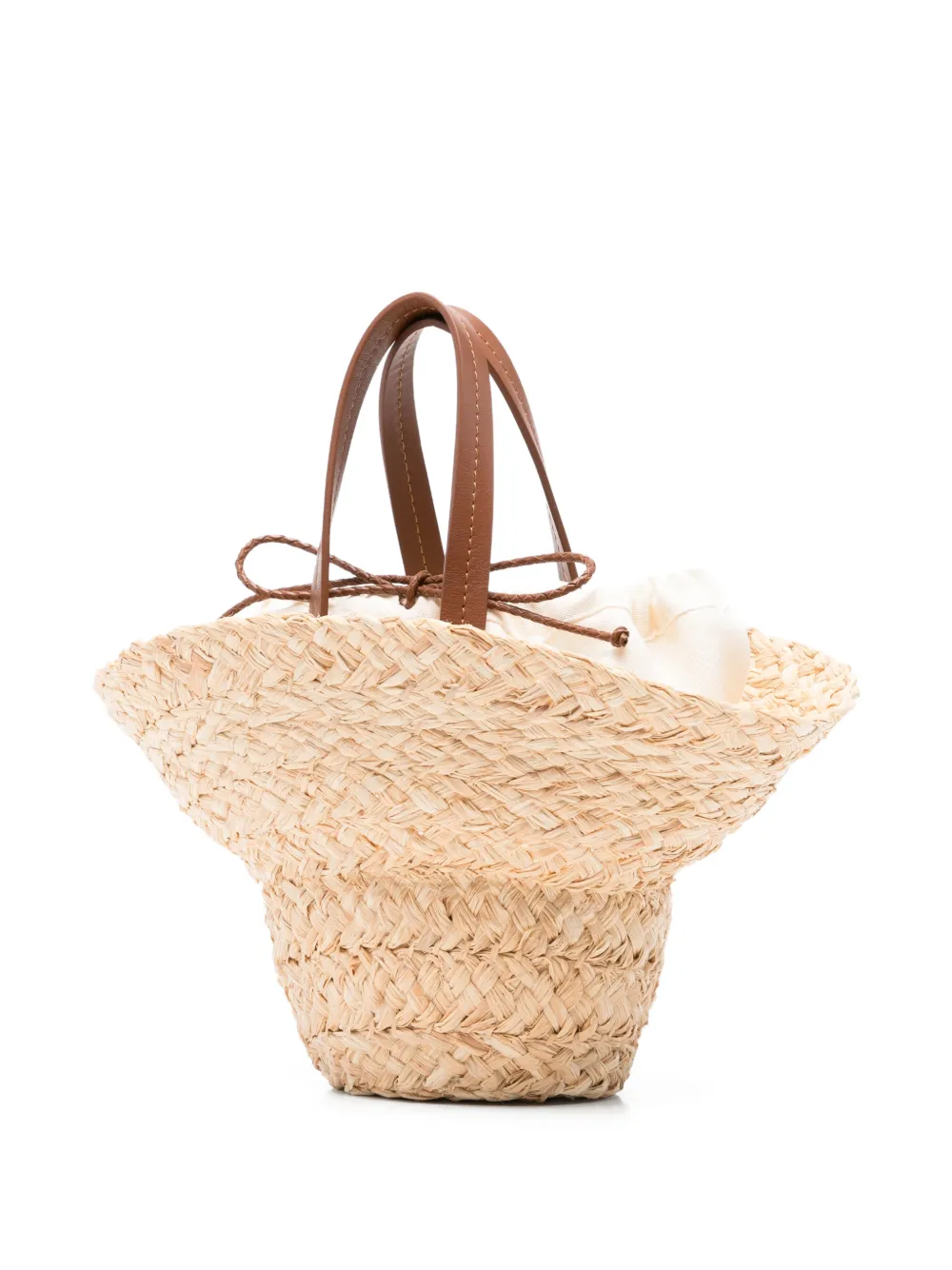 Ruslan Baginskiy Rieten shopper met hoedvorm Beige