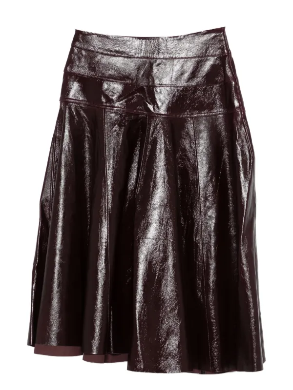 Liberowe Carmen Leather Skirt in Brown