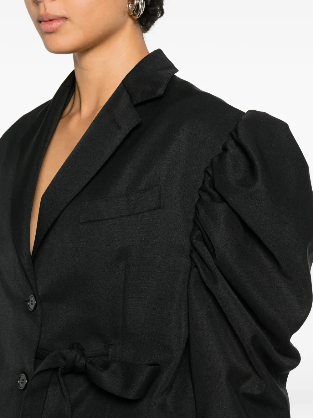 Simone Rocha Blazer met strik en uitgesneden details Zwart