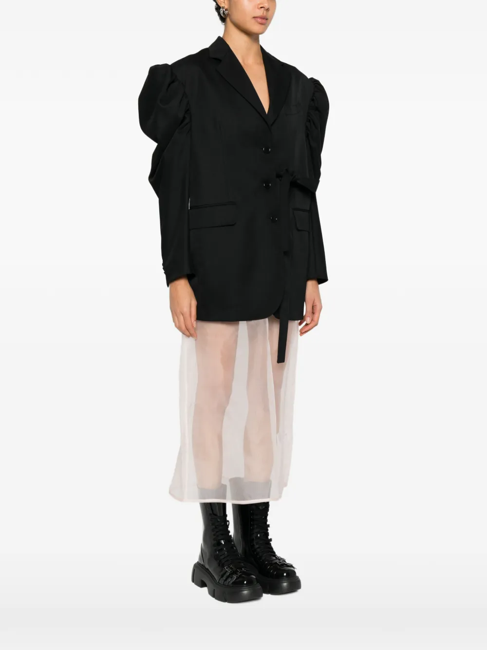  Simone Rocha Bow Cut-out Blazer - Black 