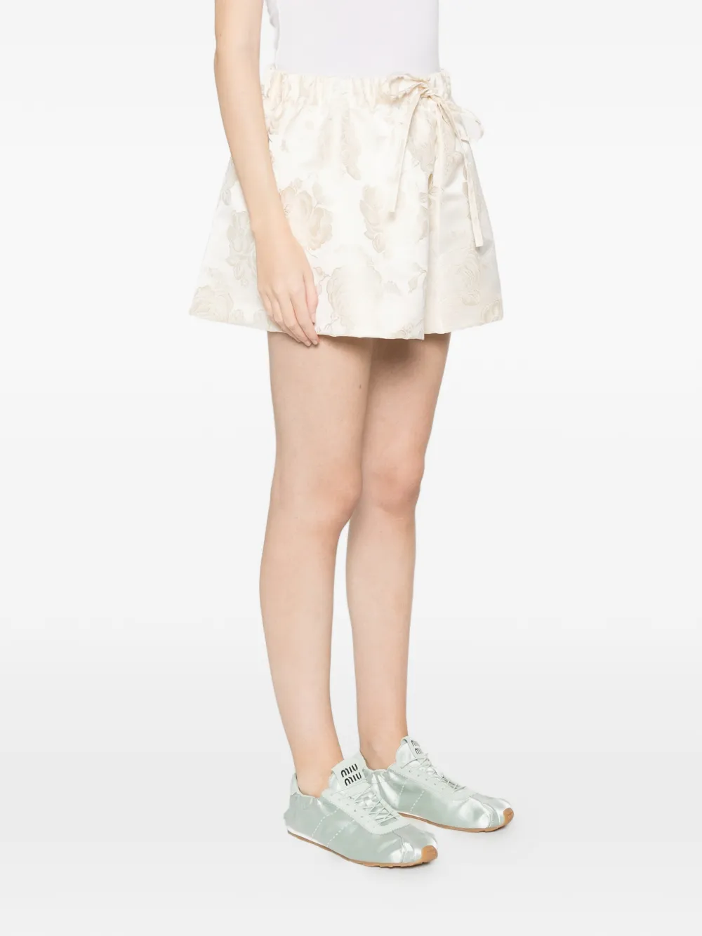  Simone Rocha Elasticated Rose Shorts - Neutrals 