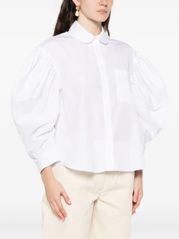 Simone Rocha draped-sleeve Shirt | White | FARFETCH