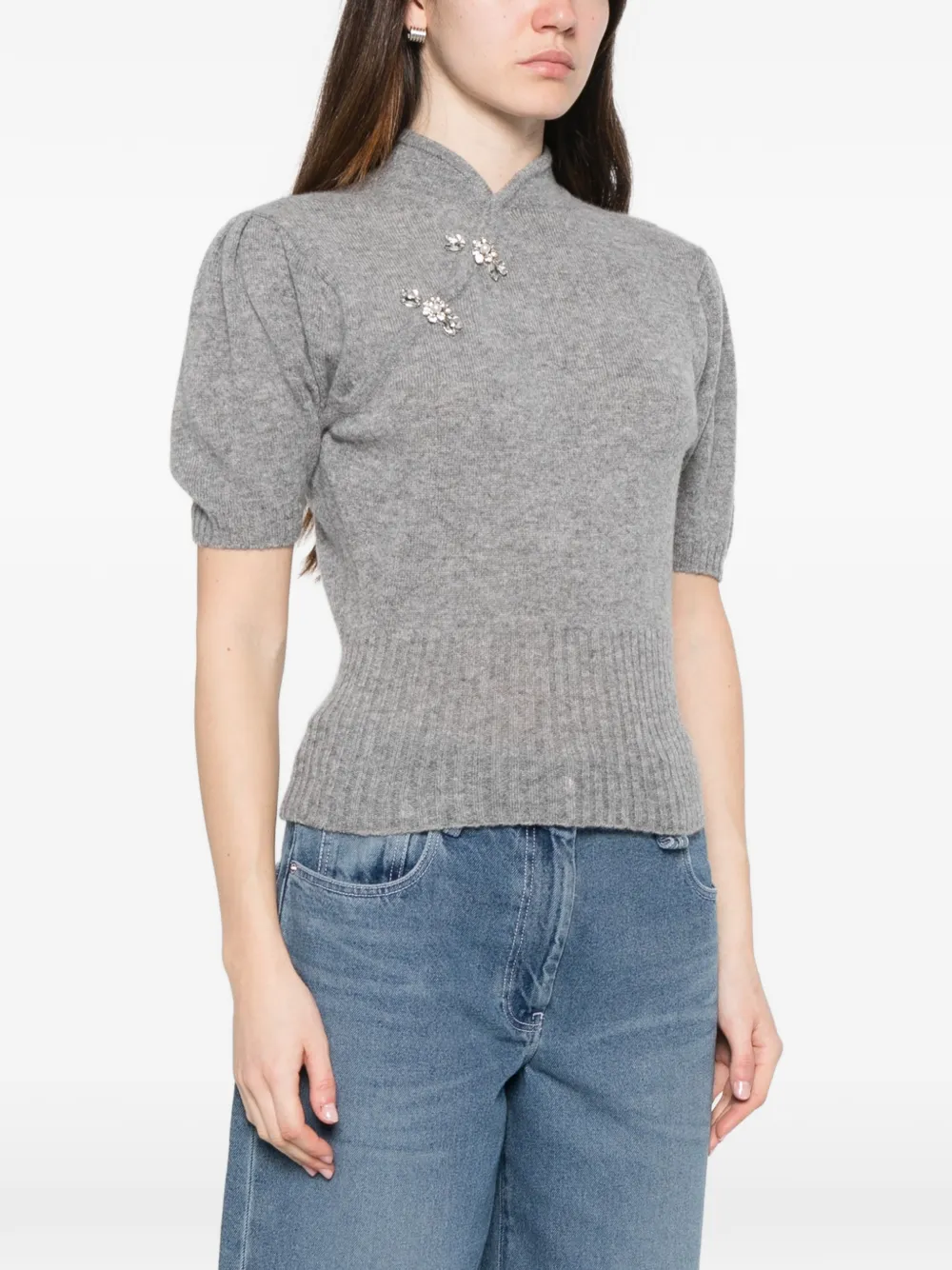  Simone Rocha Jewel-embellishment Sweater - Grey 