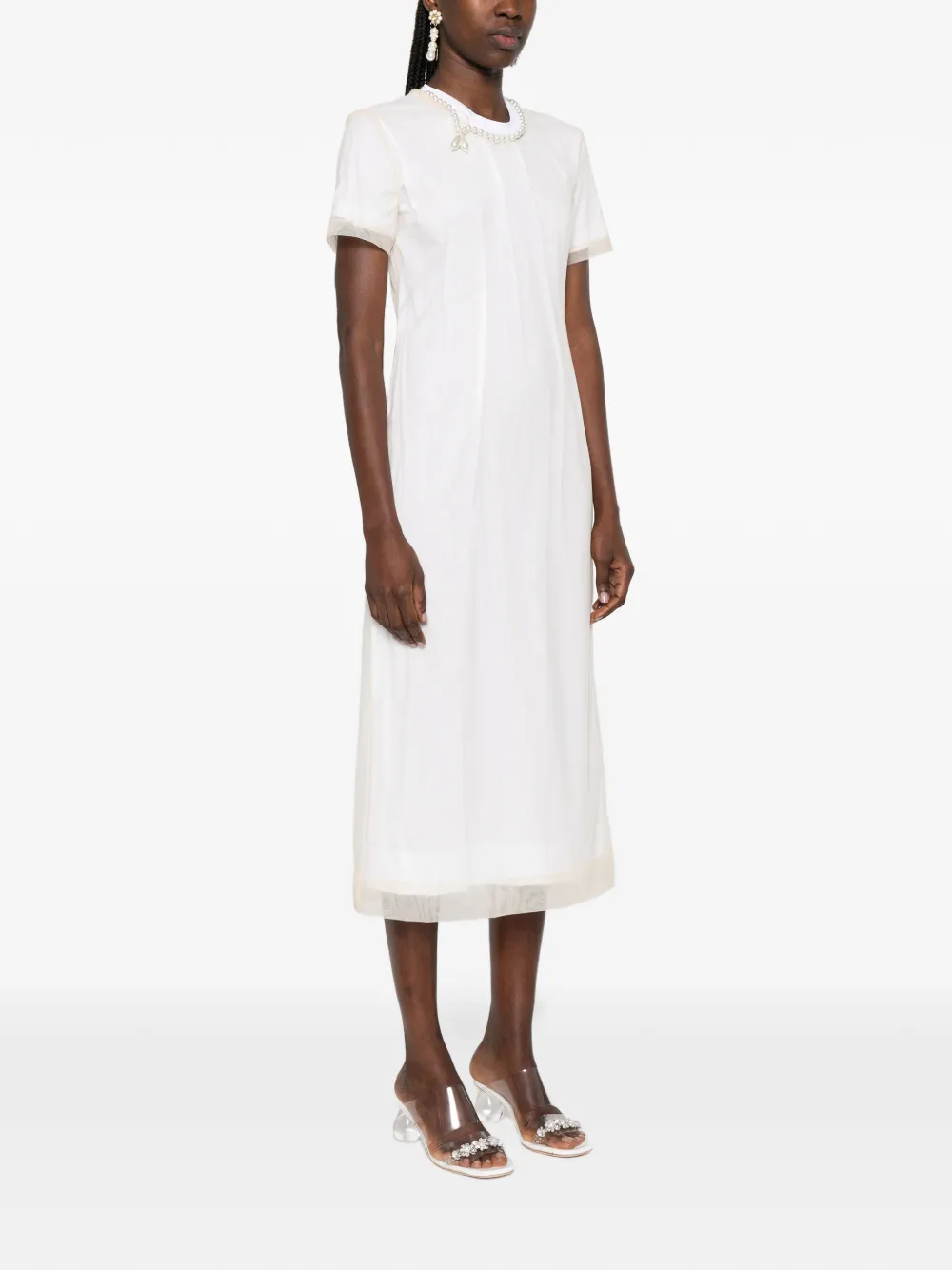 Simone Rocha Gelaagde verfraaide jurk Wit