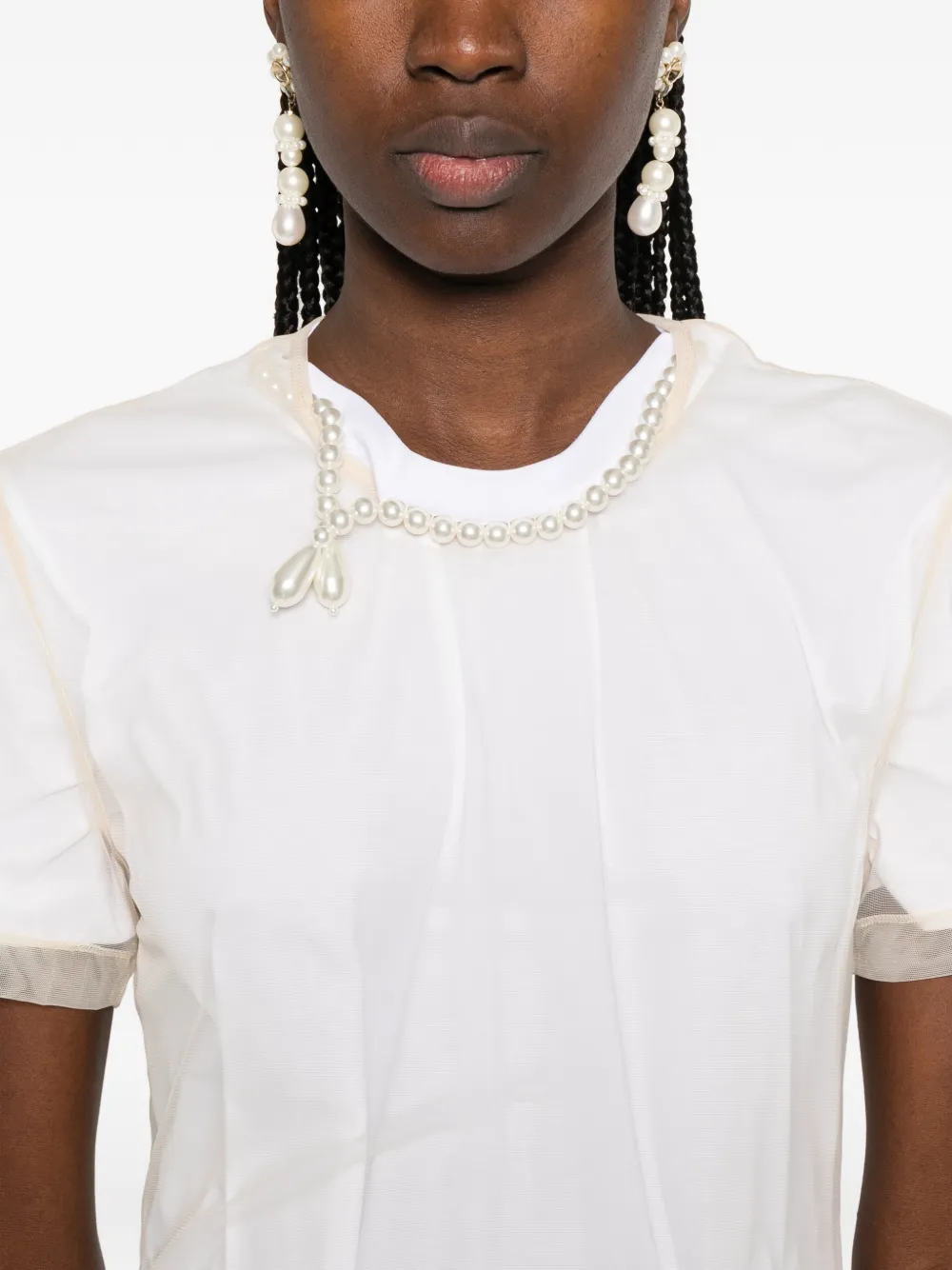 Simone Rocha Gelaagde verfraaide jurk Wit