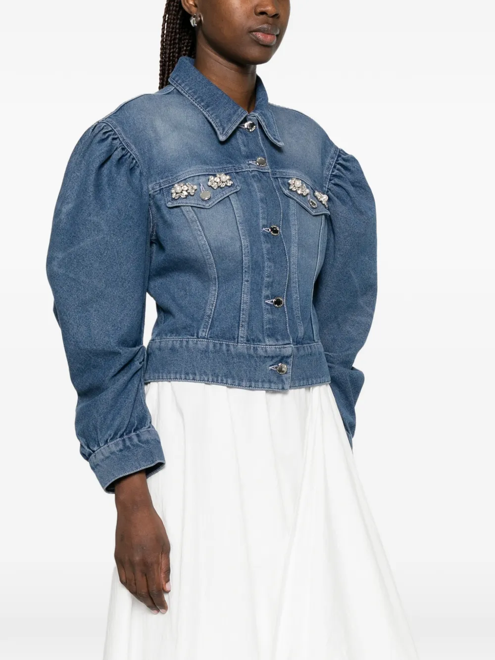  Simone Rocha Chaqueta Con Apliques - Azul 