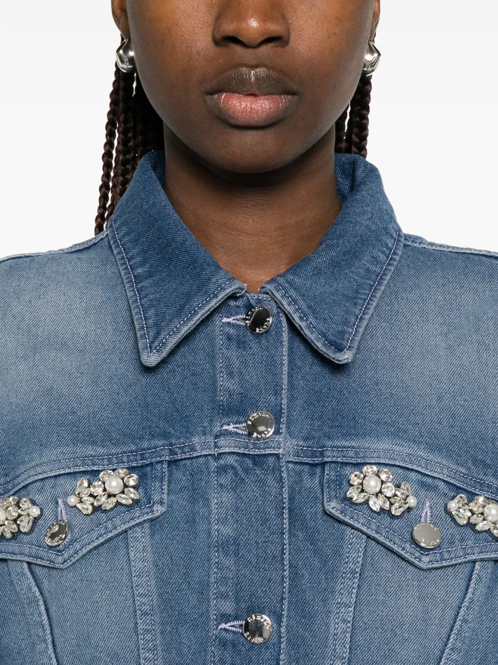 Simone Rocha Verfraaid jack Blauw