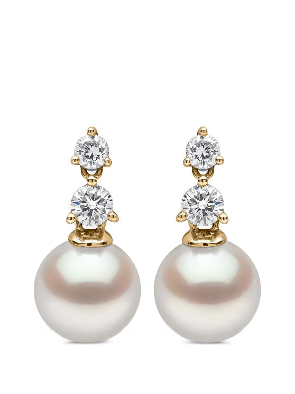 Yoko London 18K yellow gold akoya pearl and diamond earrings - Oro