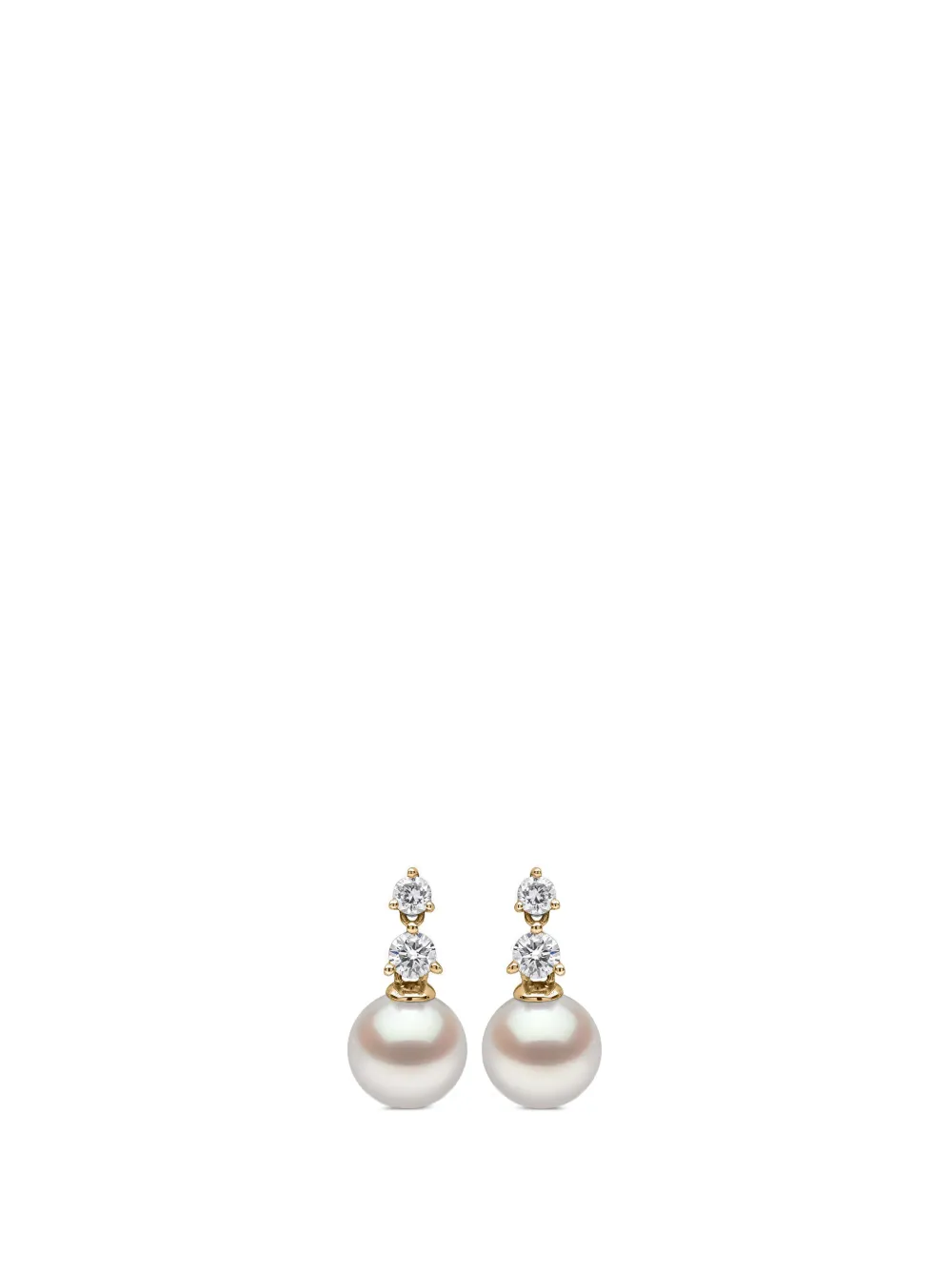 Yoko London 18K yellow gold akoya pearl and diamond earrings · OS