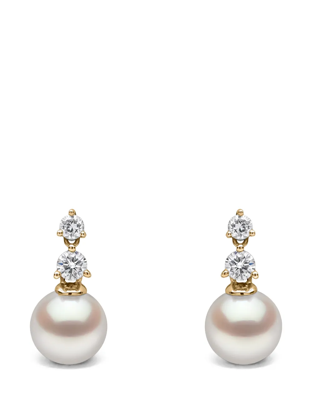 Yoko London 18K yellow gold akoya pearl and diamond earrings