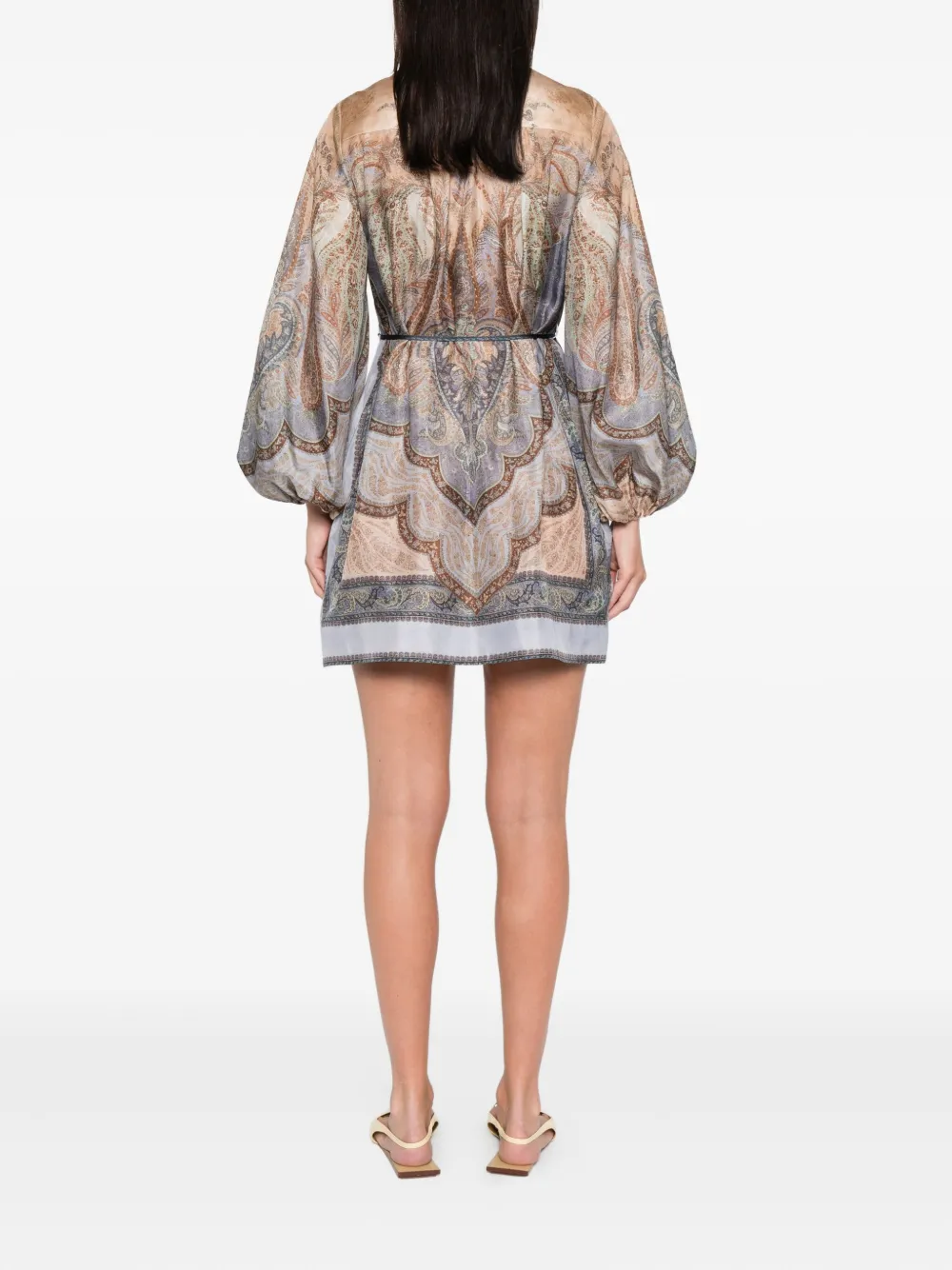 Zimmermann Wanderlust Belted Printed Silk Tunic In Multi