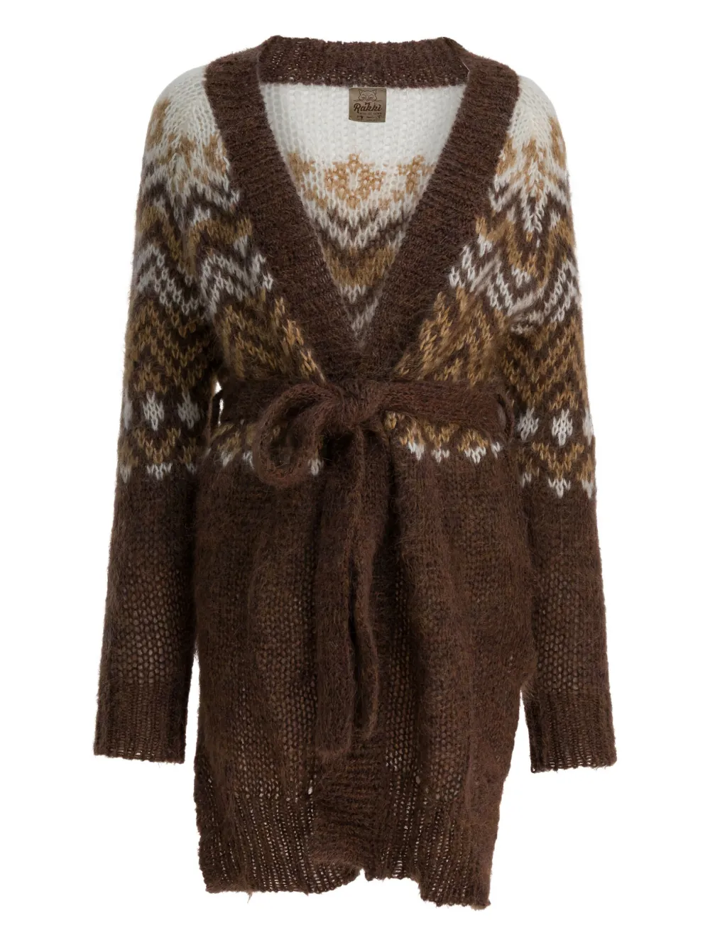 RAKKI tie-waist cardigan - Braun