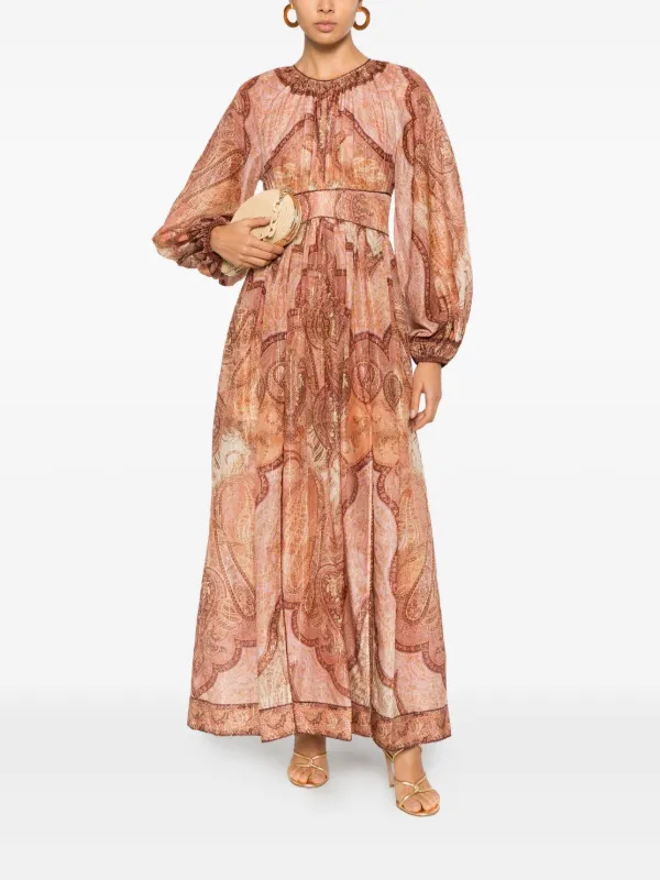 Zimmermann Wanderlust Midi Dress - Brown