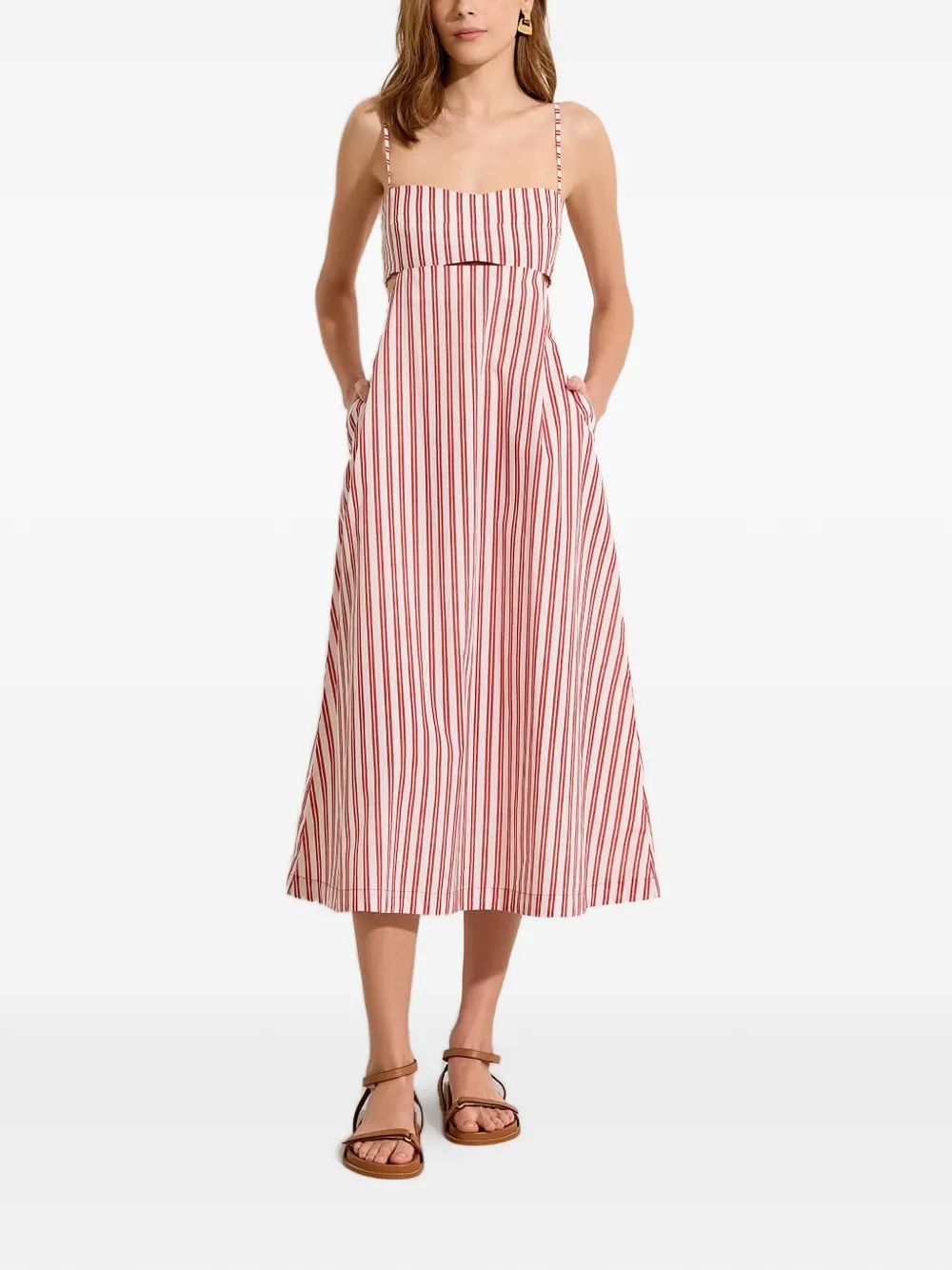 Lenny Niemeyer Vestido midi listrado com recorte vazado | Vestido casual | Image 2