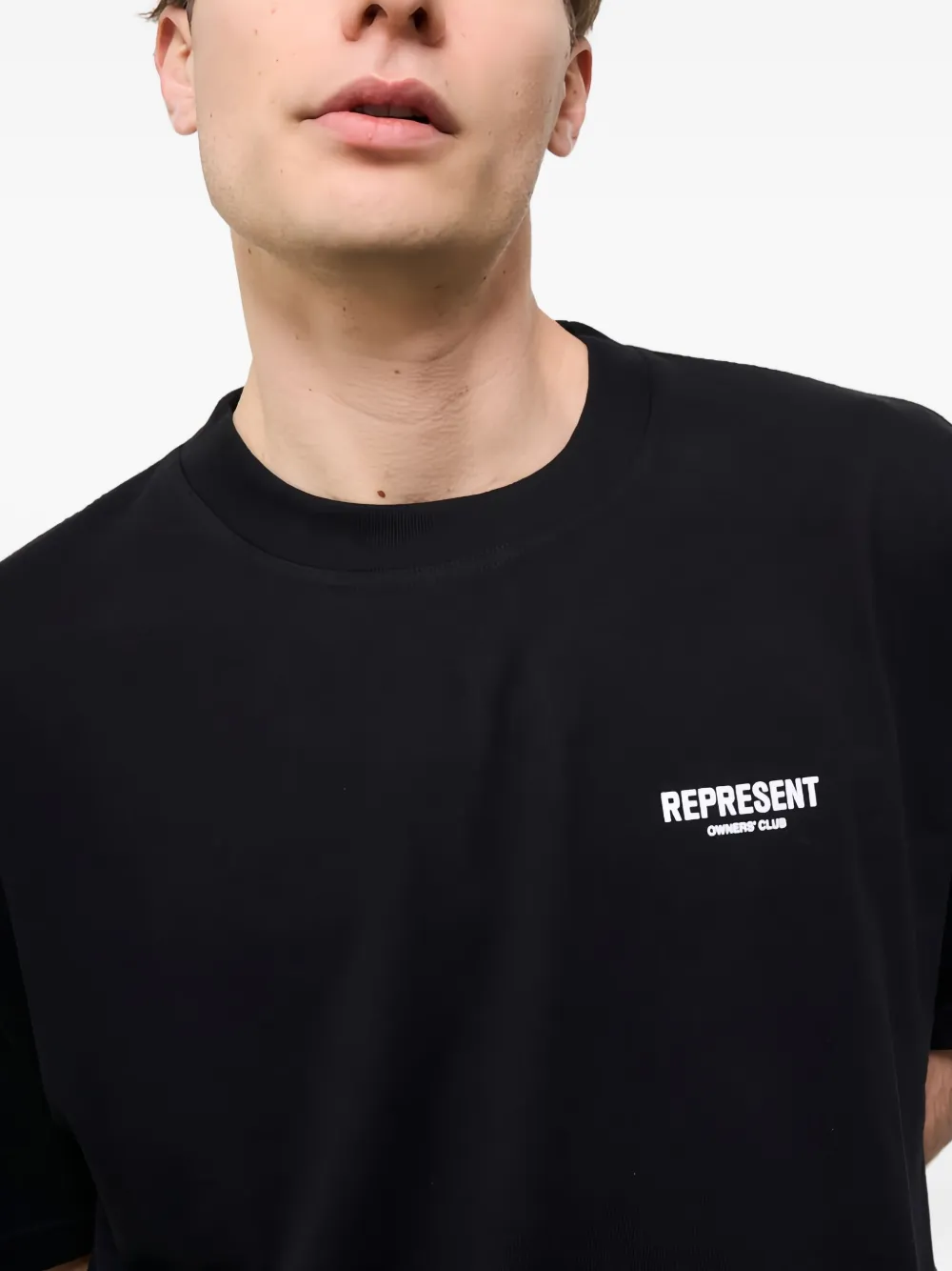 Represent Black Cotton T-shirt With Logo In Black