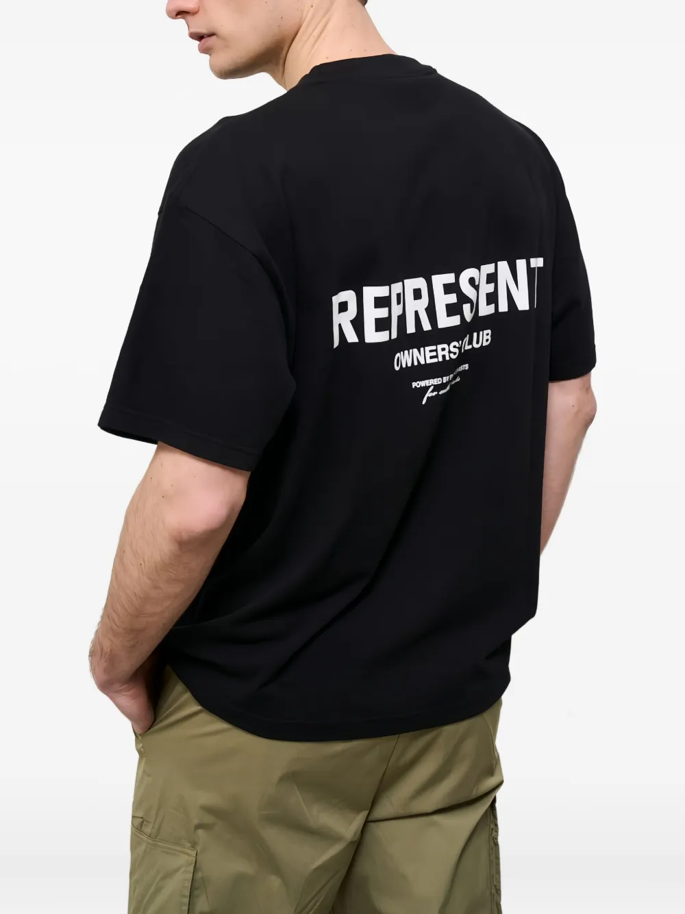 Represent Black Cotton T-shirt With Logo In Black