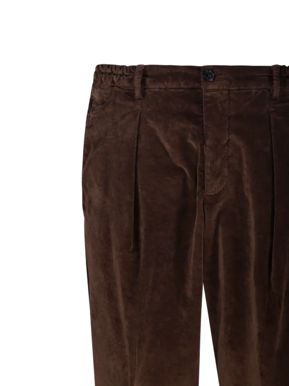 Entre Amis Ribfluwelen broek met geplooide voorkant Bruin