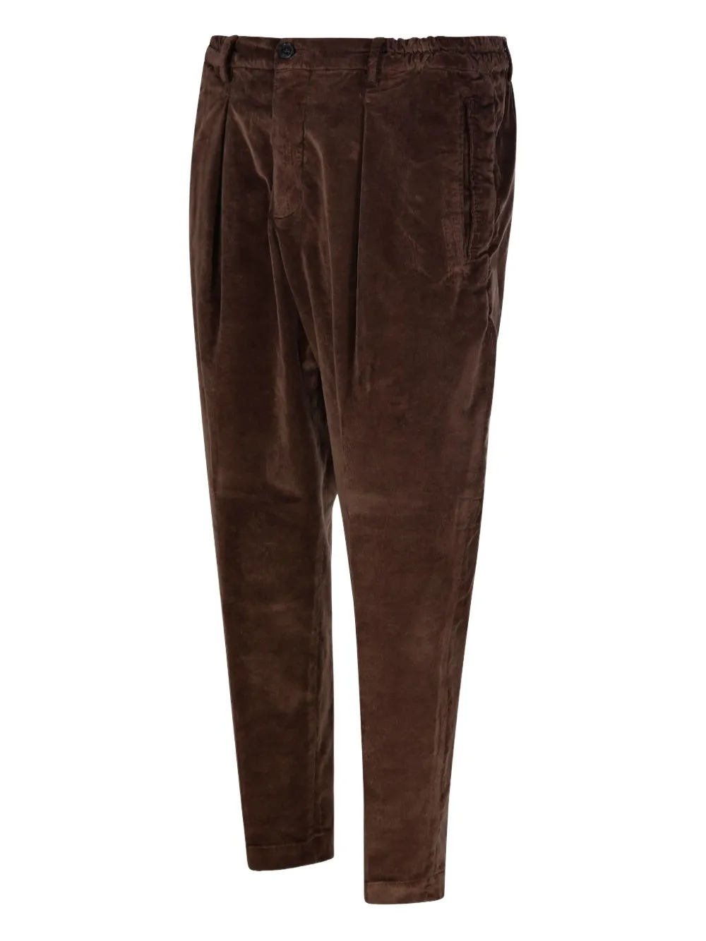 Entre Amis Ribfluwelen broek met geplooide voorkant Bruin