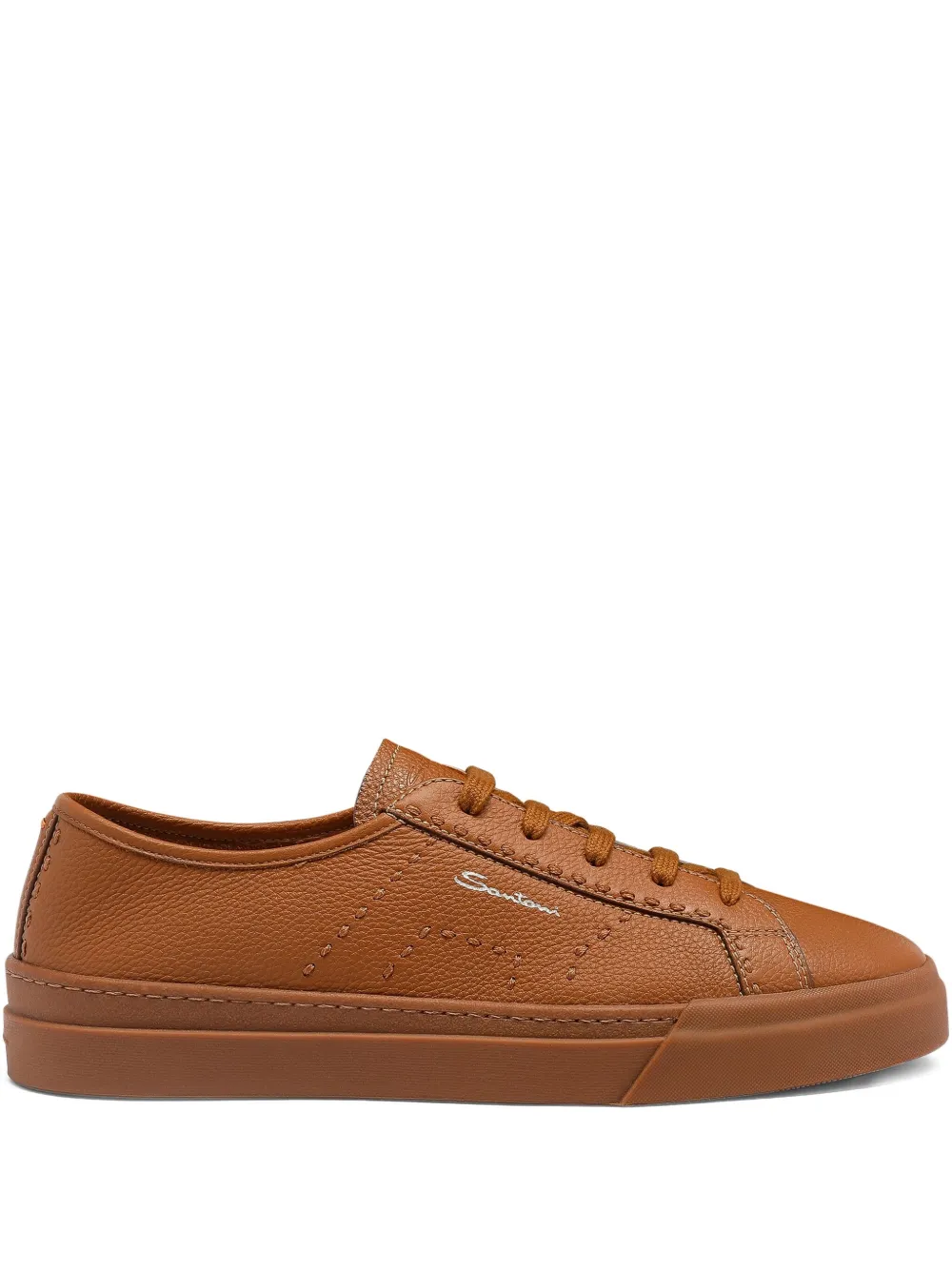 Santoni tumbled leather sneakers Bruin