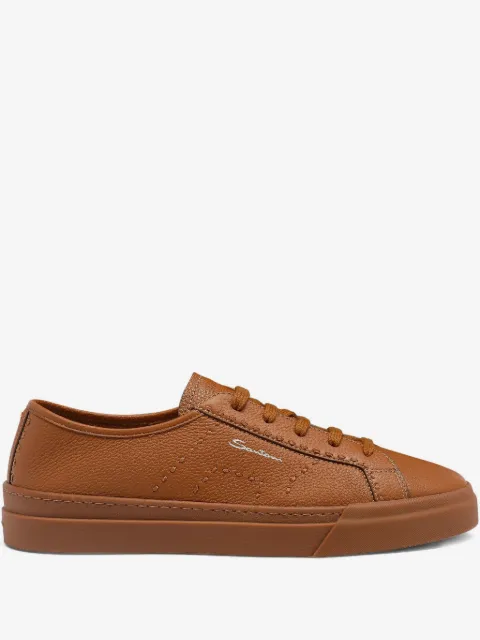 Santoni tumbled leather sneakers