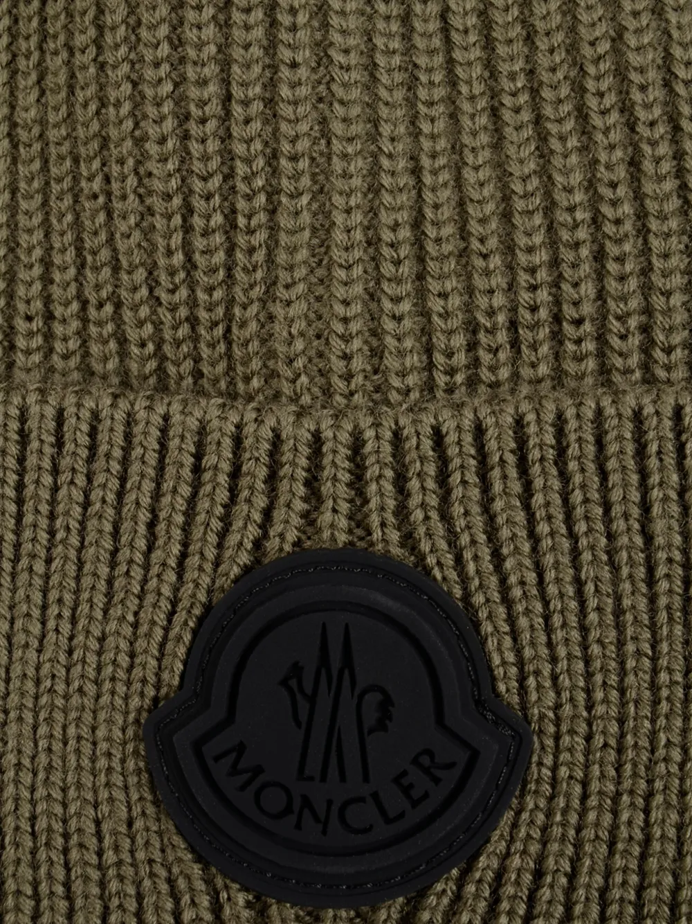  Moncler Ribbed-knit Beanie Hat - Green 