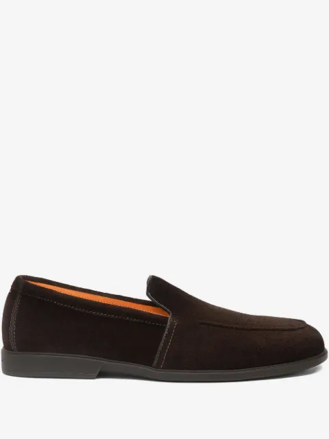 Santoni suede panelled loafers