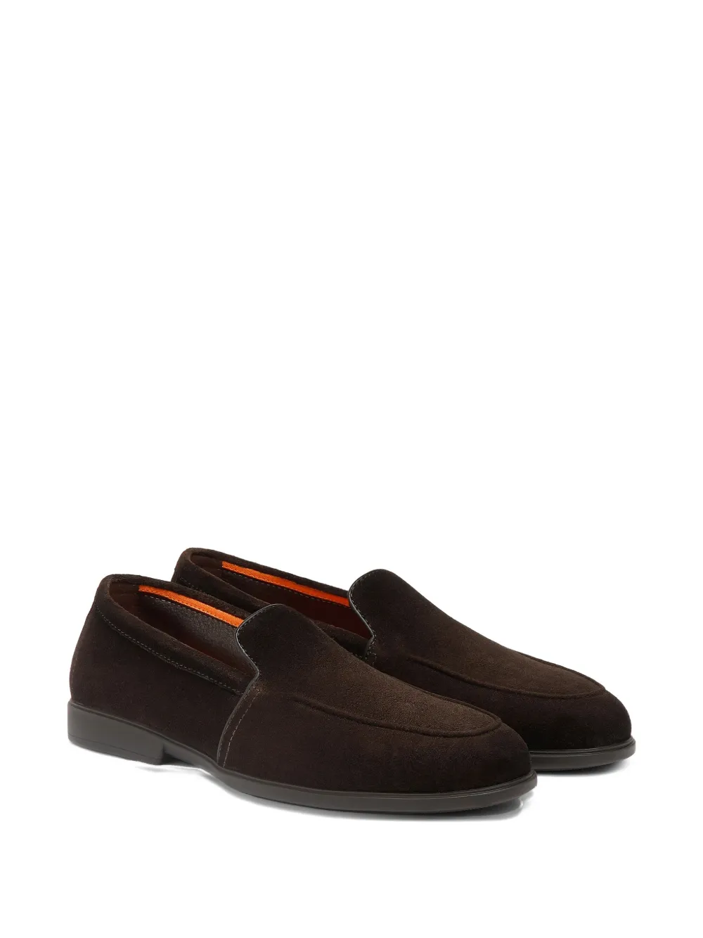 Santoni suede panelled loafers - Bruin