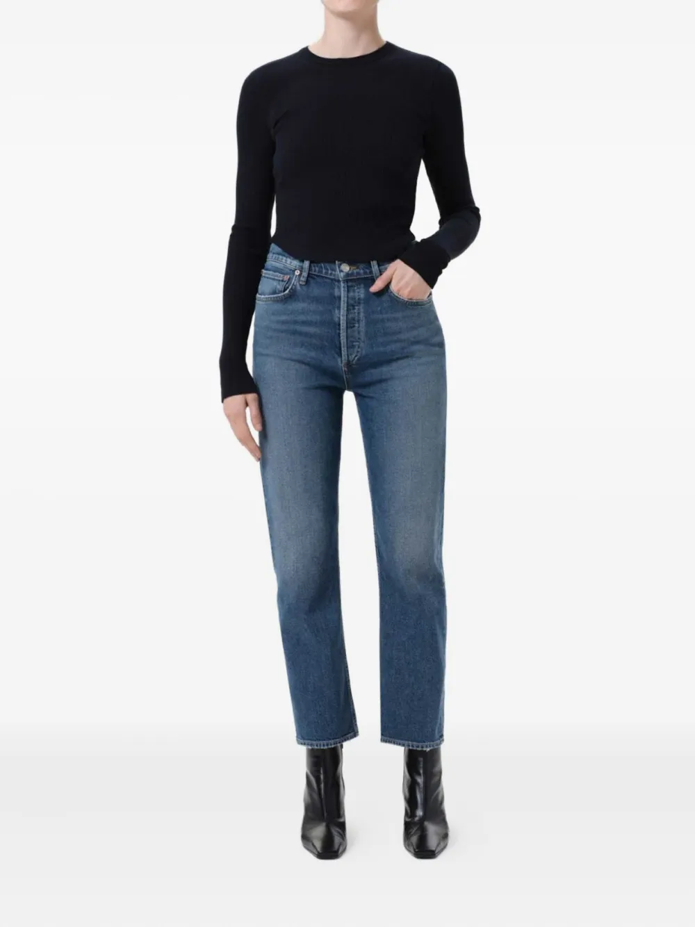 AGOLDE 90's Pinch Waist Crop Jeans - Blauw