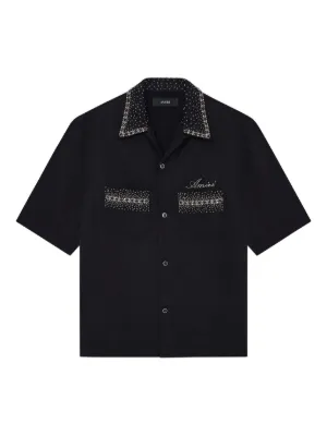 Prada triangle-logo Bowling Shirt | Black | FARFETCH IN