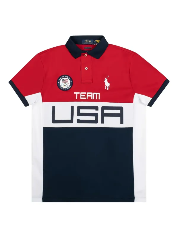 Polo Ralph Lauren Team Usa-print Polo Shirt in Red