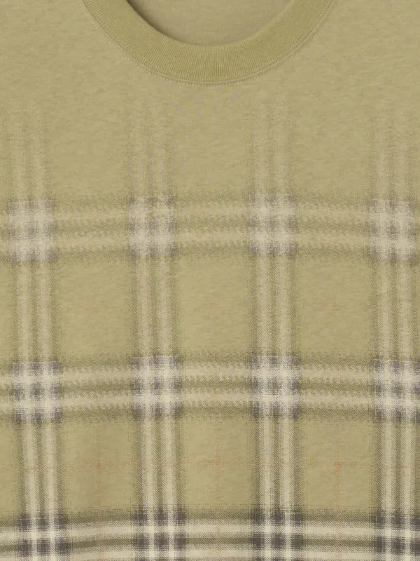 Burberry Gradient Check Cotton T-shirt | Green | FARFETCH